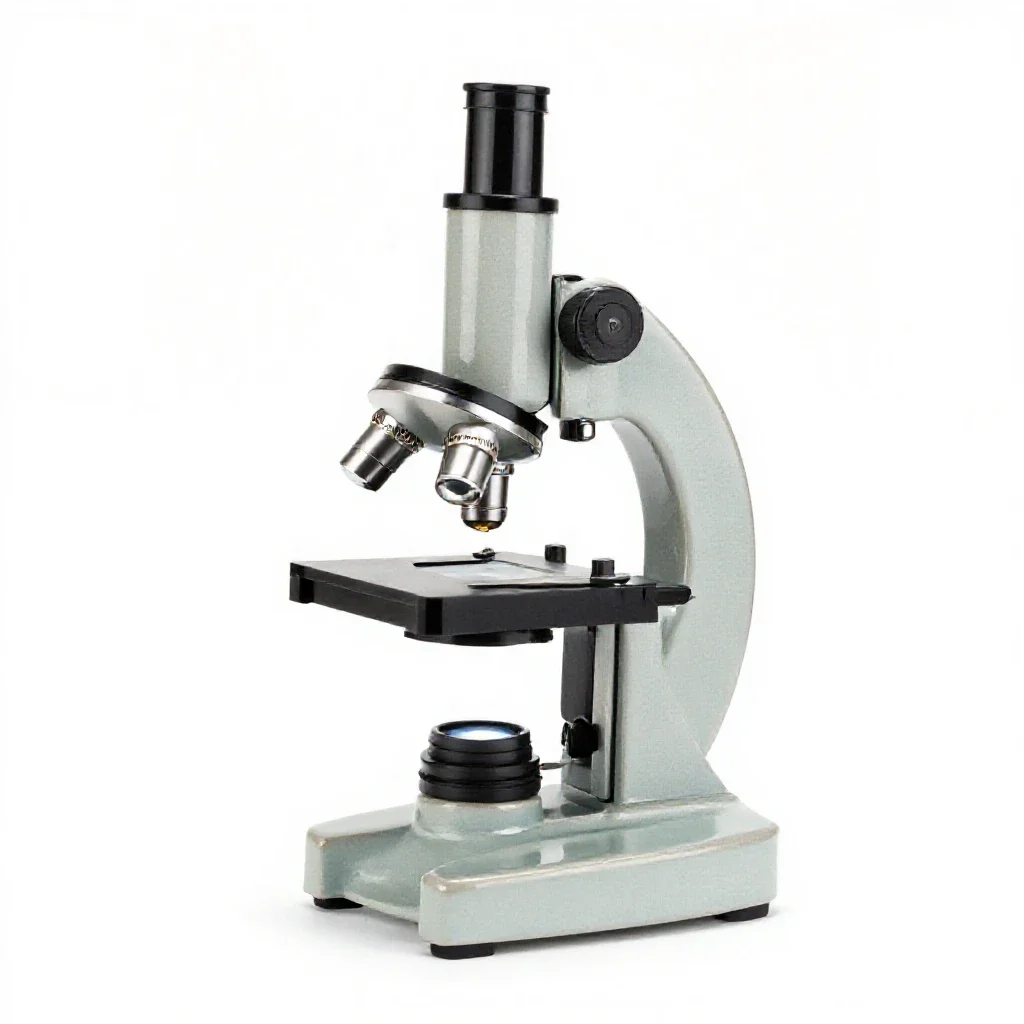 Microscope isolated on a white background