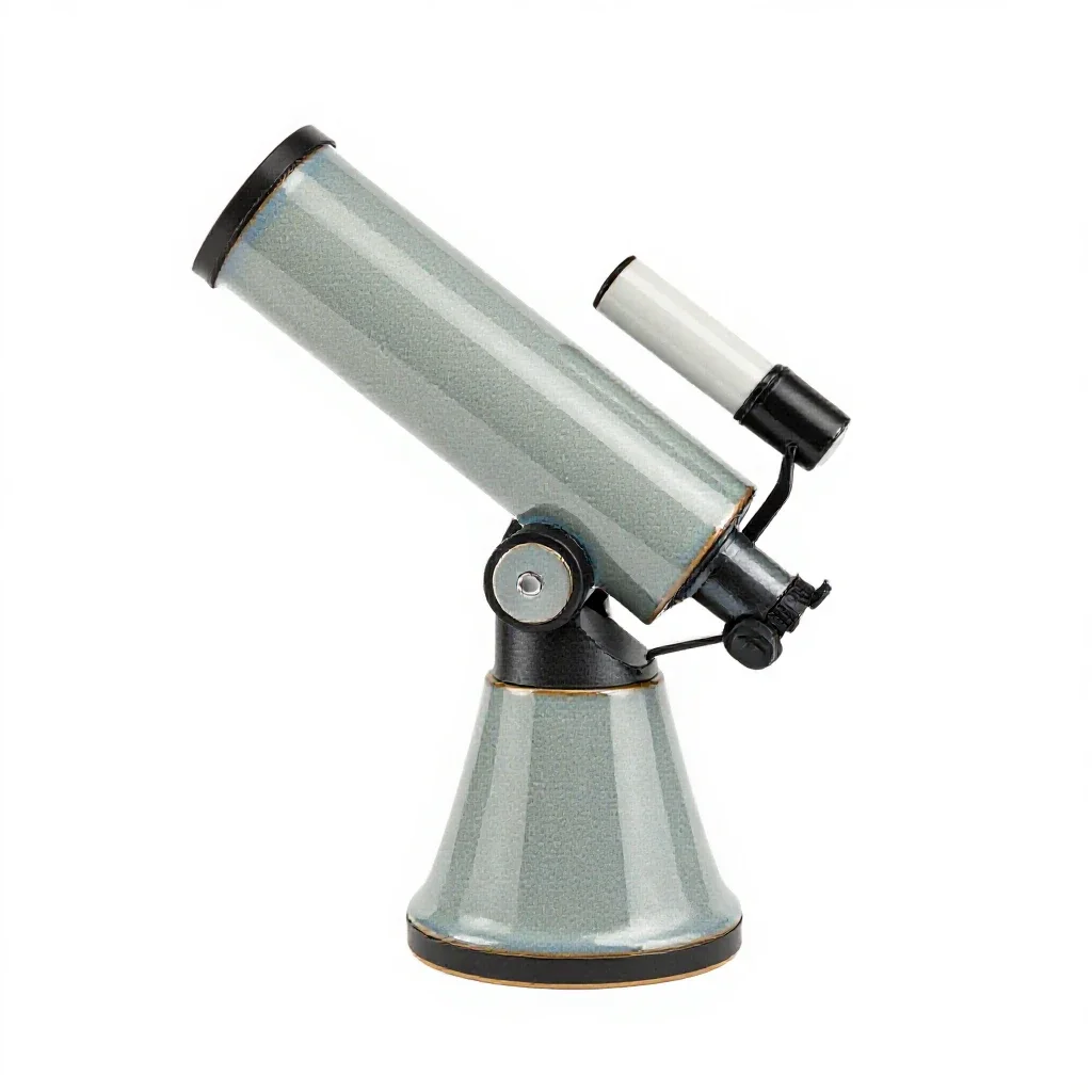 Reflecting telescope isolated on a white background