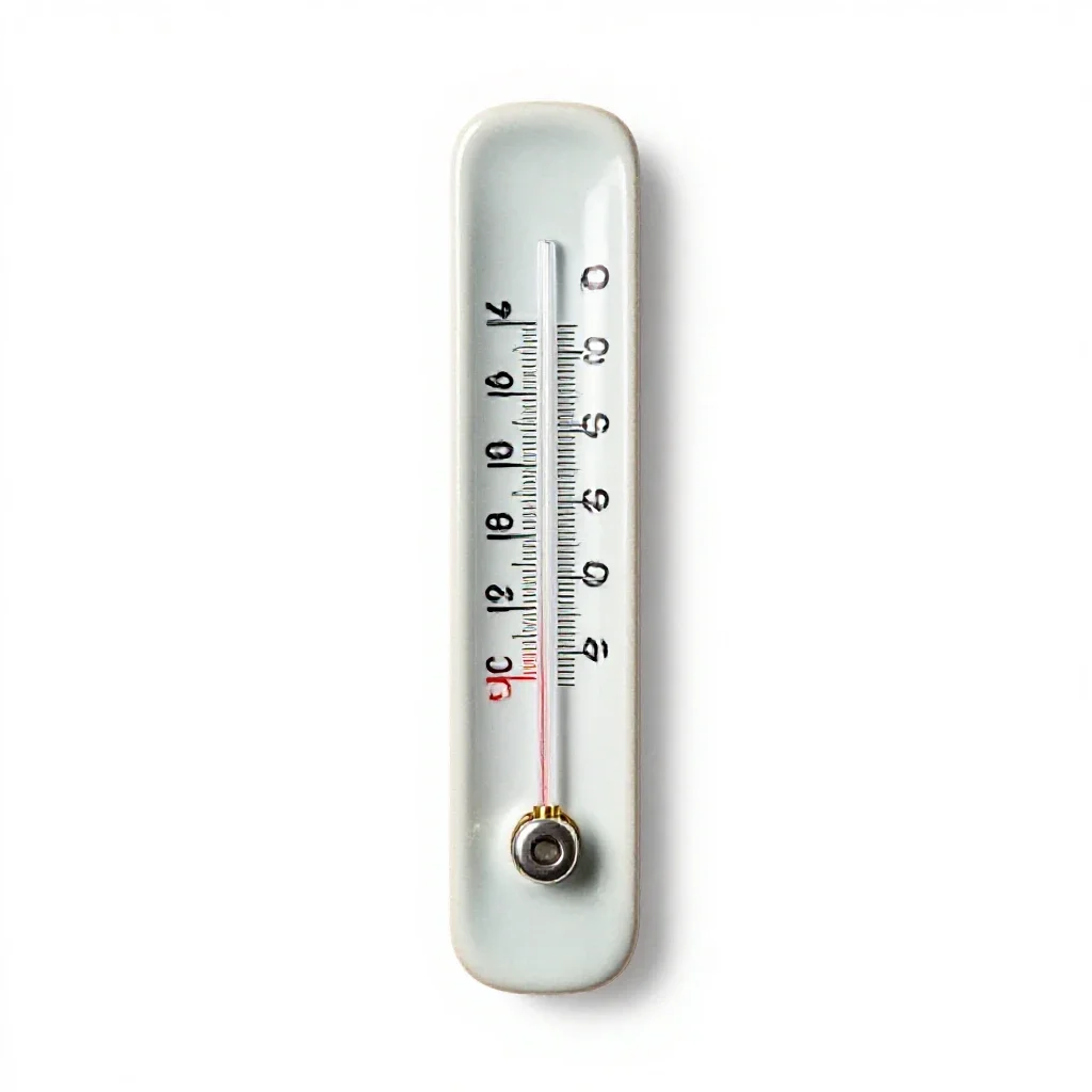 Self-registering thermometer isolated on a white background