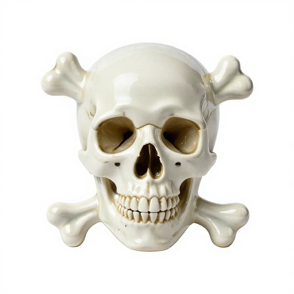 Skull and crossbones isolated on a white background