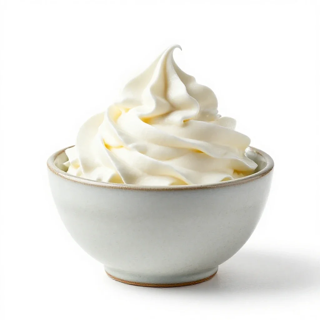 Whipped cream isolated on a white background