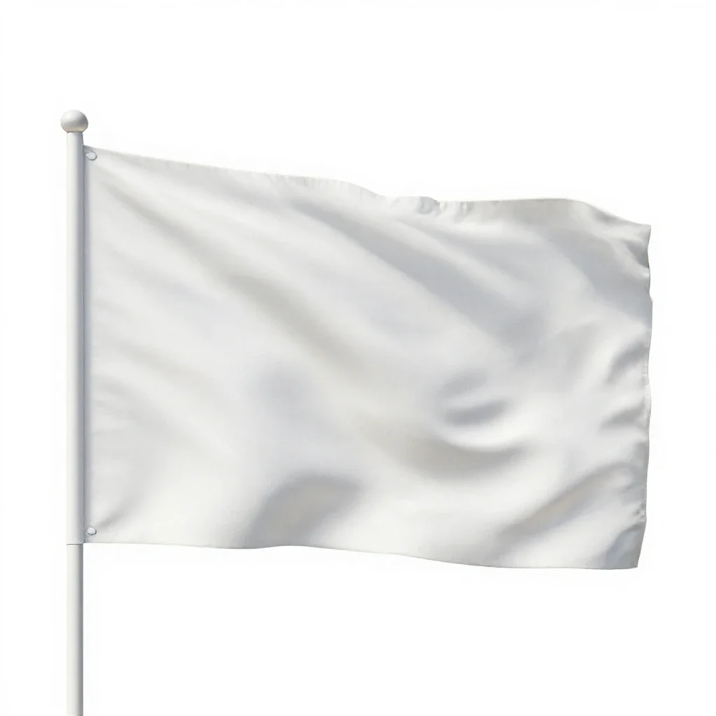 White flag isolated on a white background