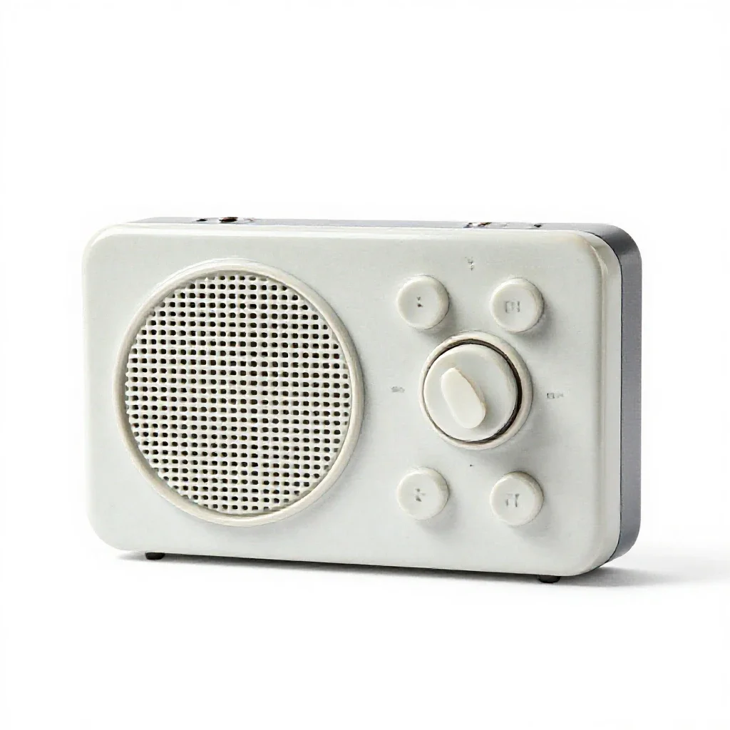 Push-button radio isolated on a white background