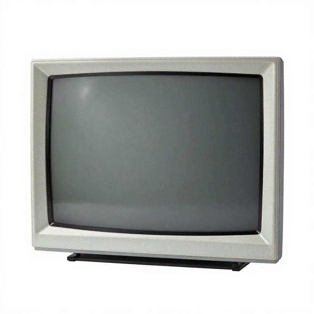 Television monitor isolated on a white background