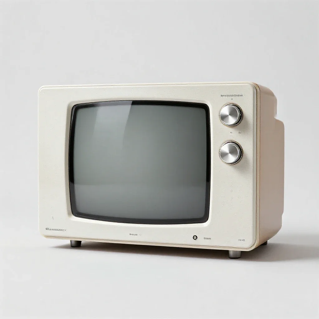 Television receiver isolated on a white background