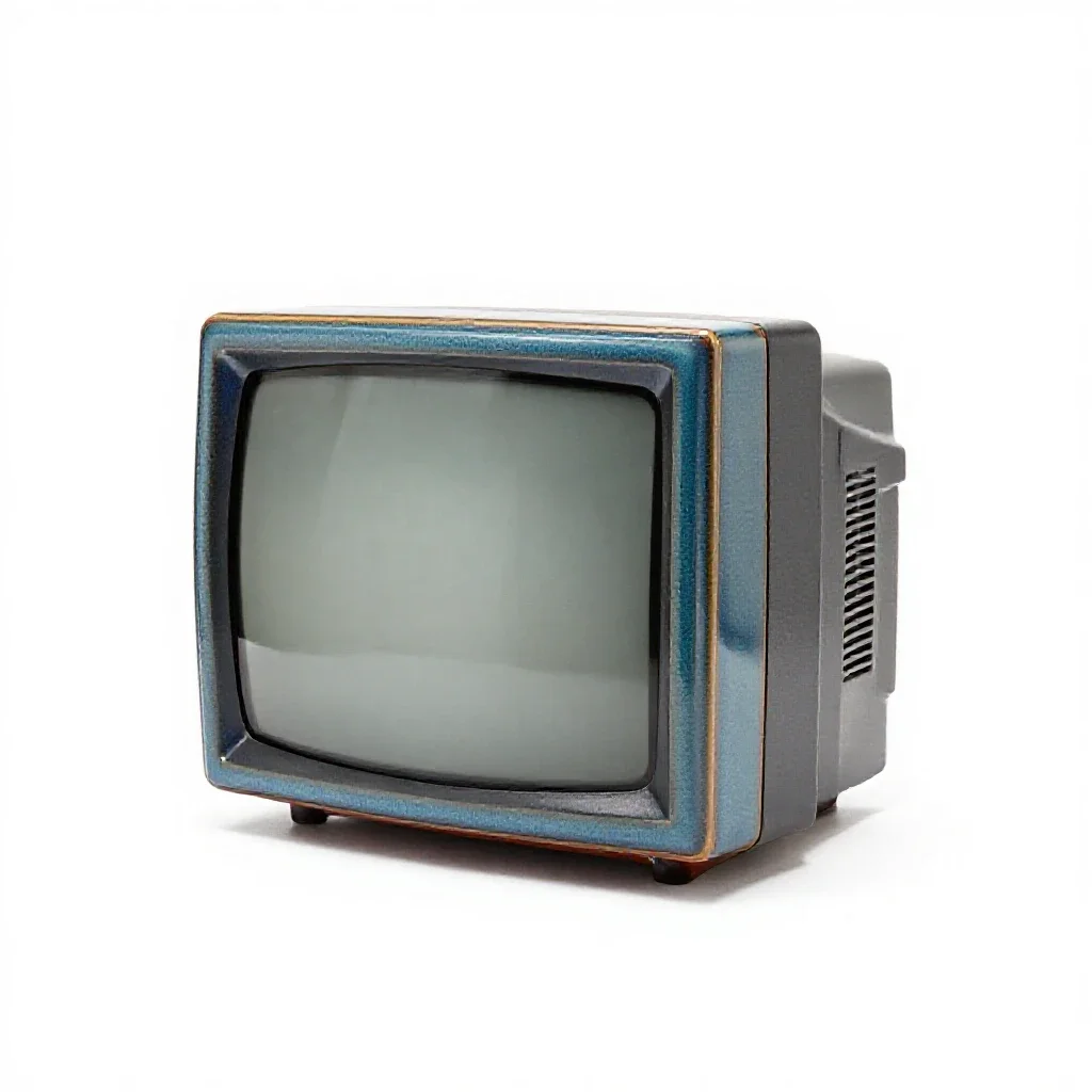 Tricolor television tube isolated on a white background