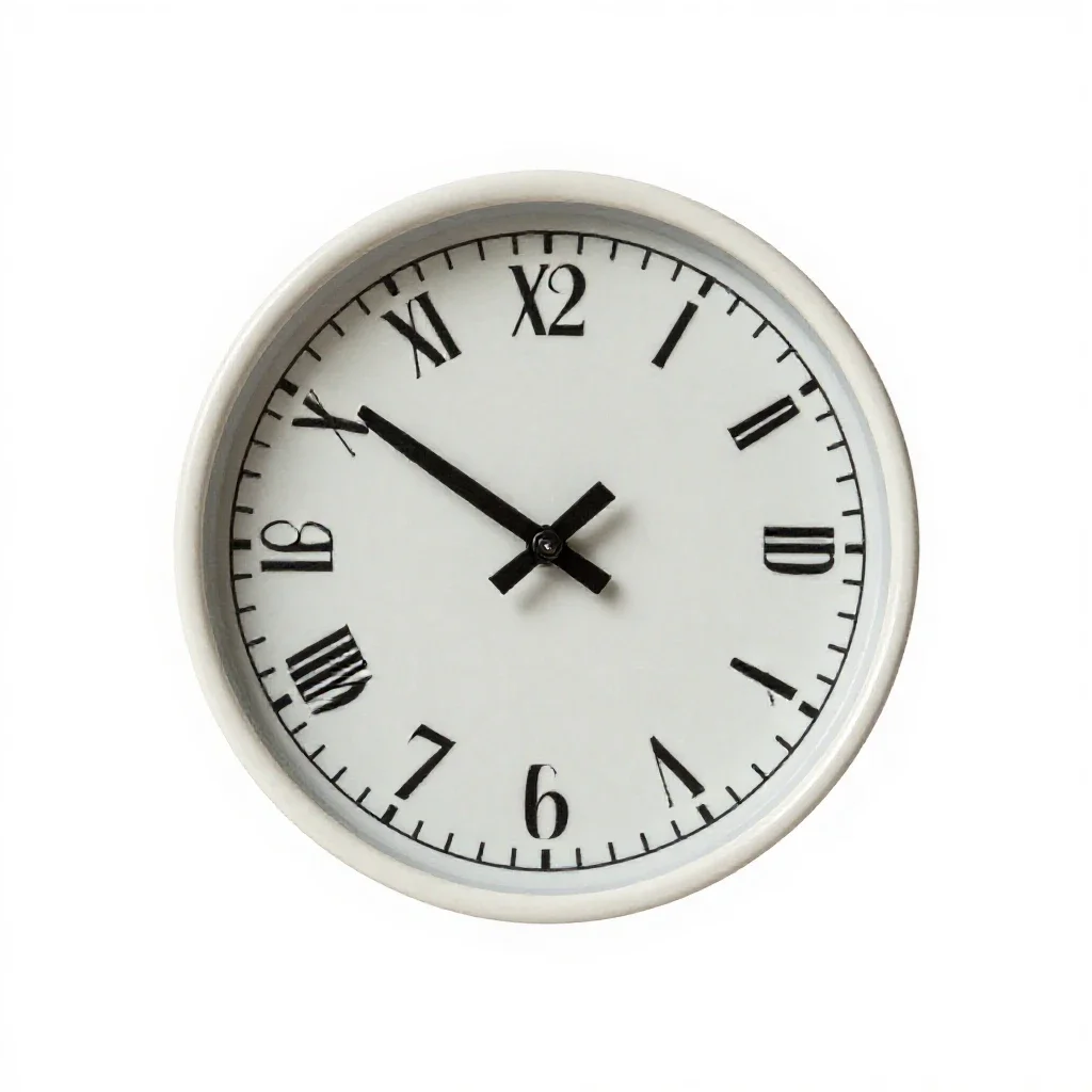Turret clock isolated on a white background