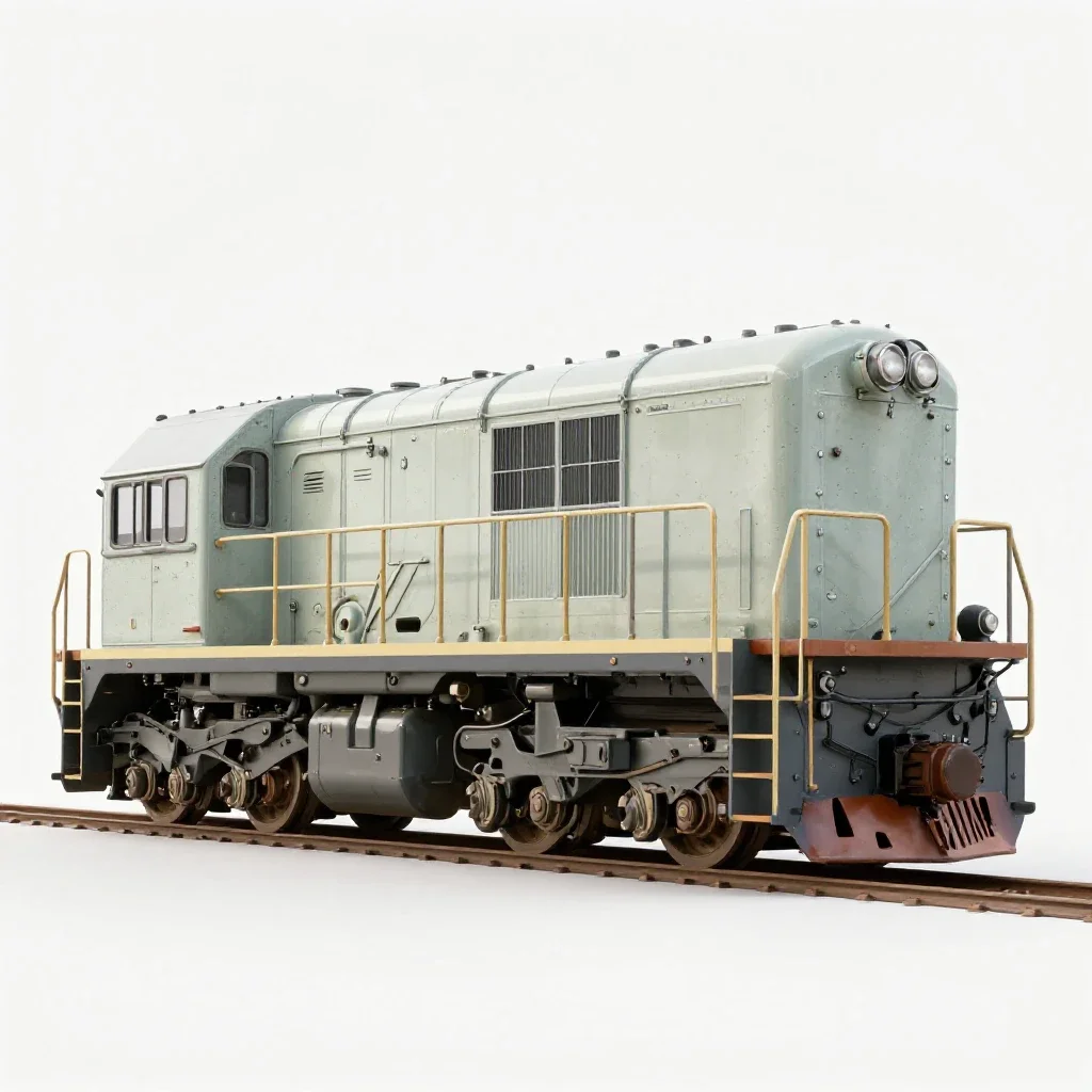 Diesel-electric locomotive isolated on a white background