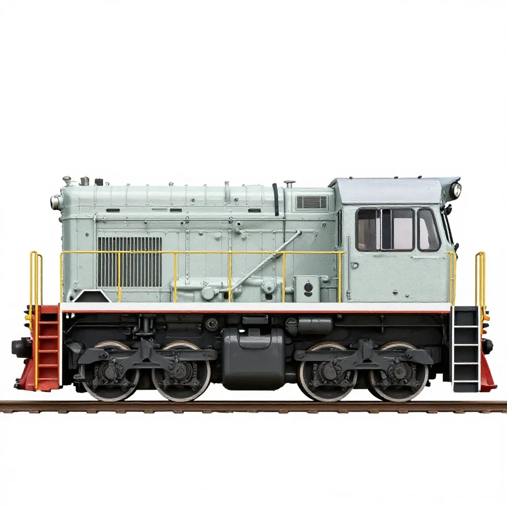 Diesel-hydraulic locomotive isolated on a white background