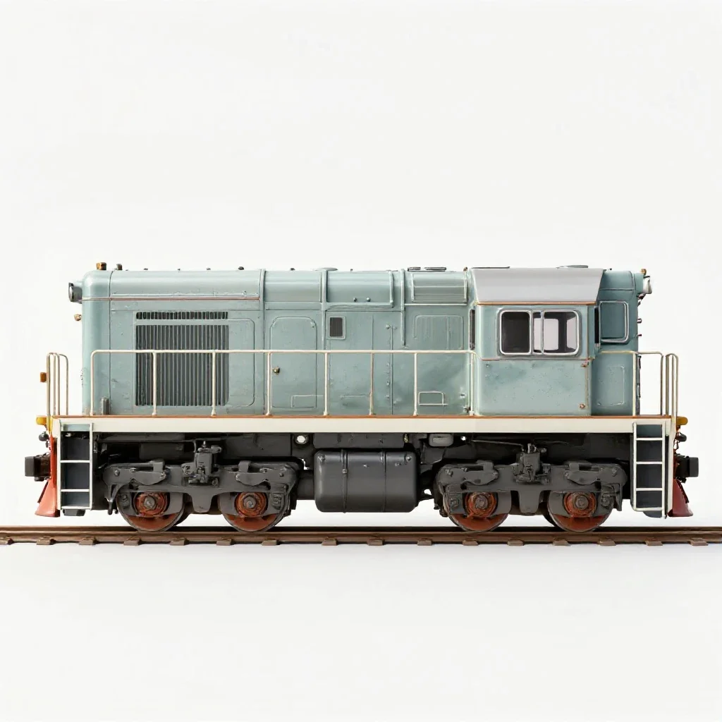 Diesel locomotive isolated on a white background