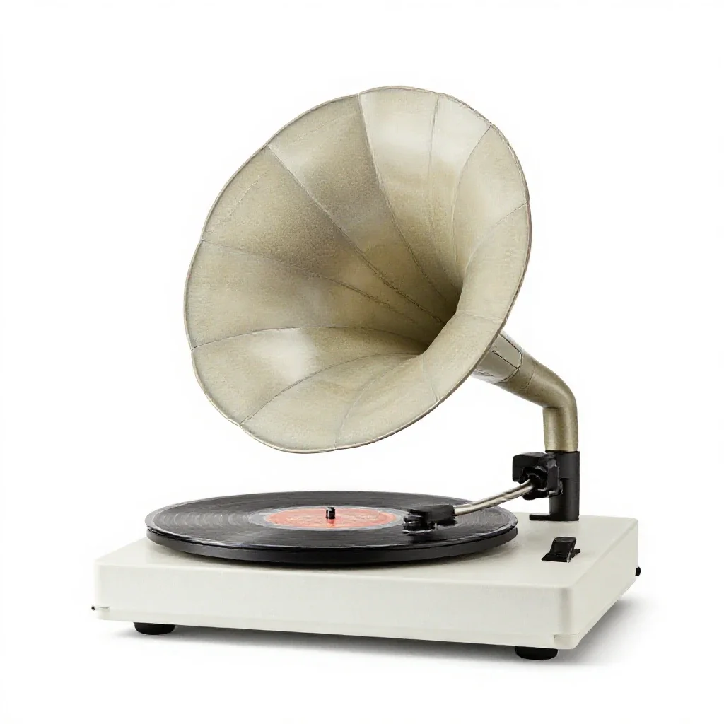 Gramophone isolated on a white background