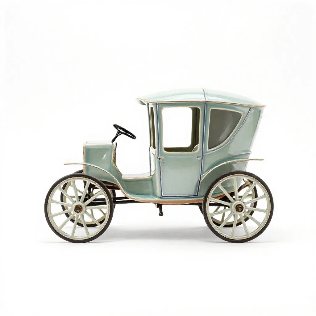Horseless carriage isolated on a white background