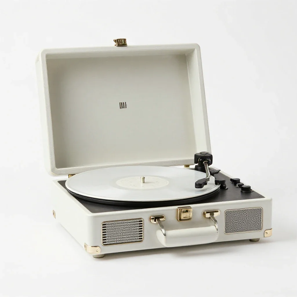 Record player isolated on a white background