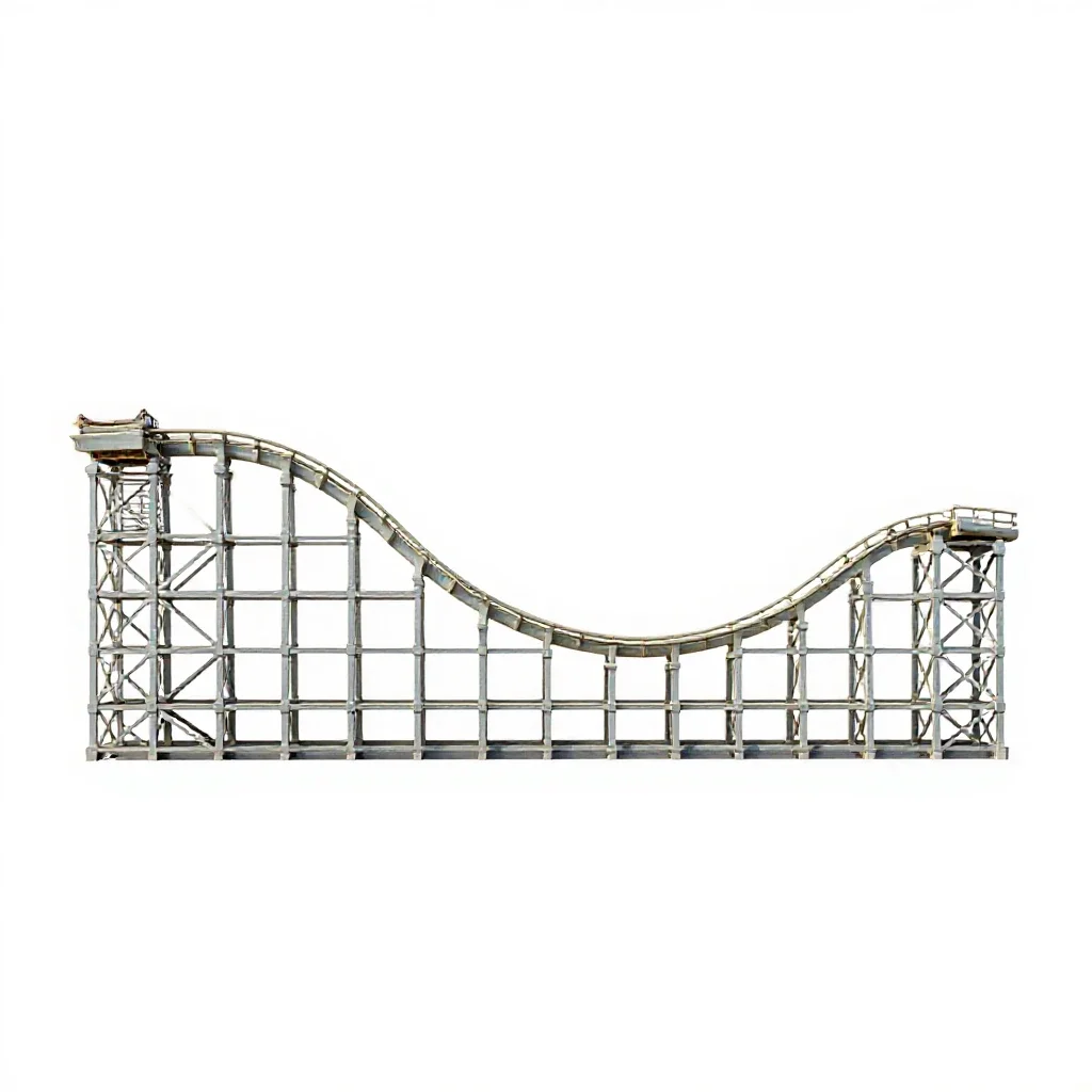 Roller coaster isolated on a white background