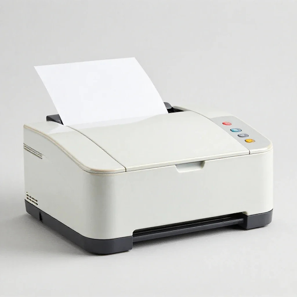 Addressing machine isolated on a white background