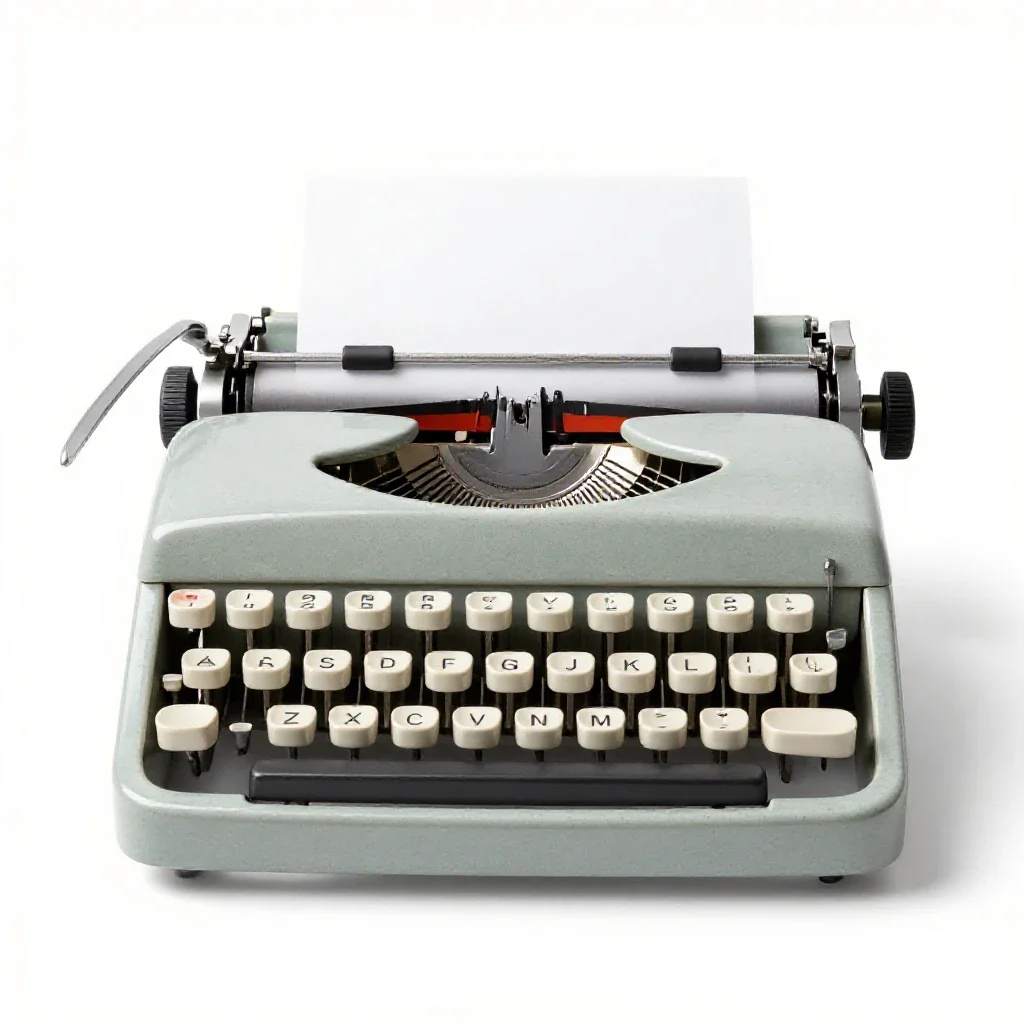 Electric typewriter isolated on a white background