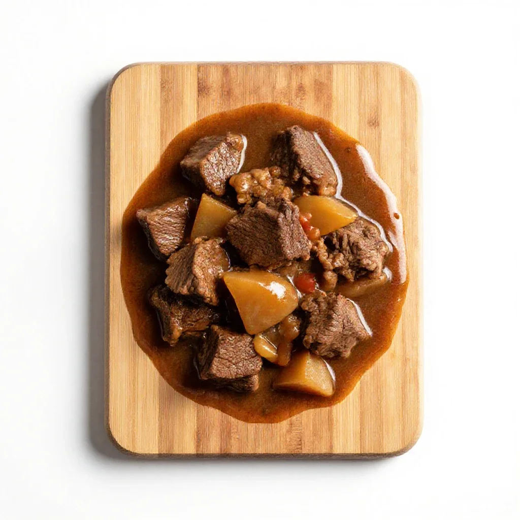 Beef stew isolated on a white background