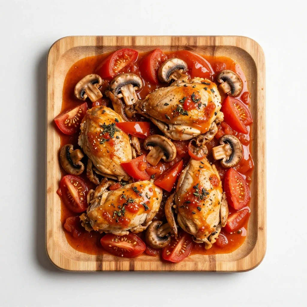 Chicken cacciatore isolated on a white background