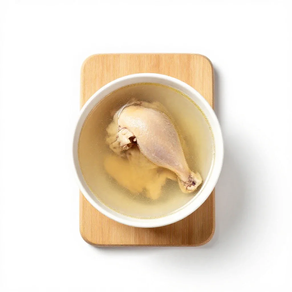 Chicken soup isolated on a white background