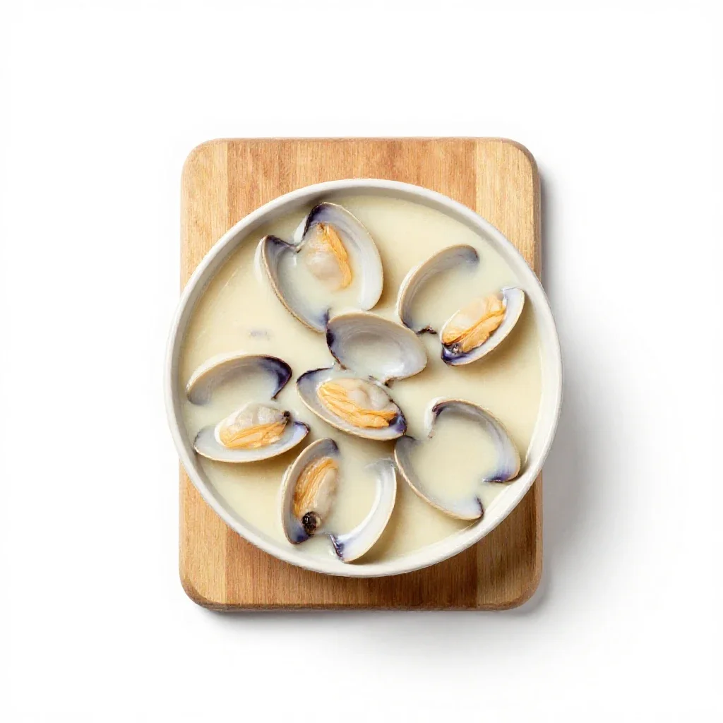 Clam chowder isolated on a white background