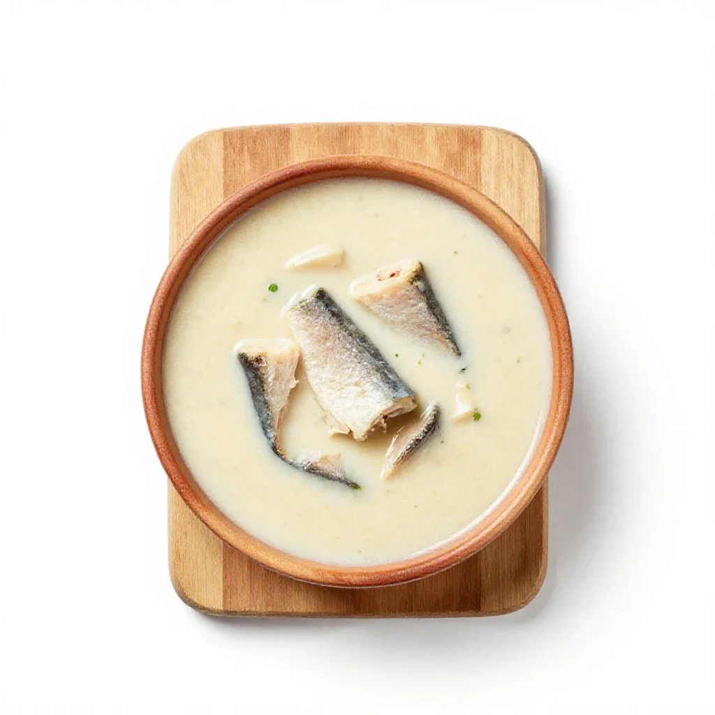 Fish chowder isolated on a white background