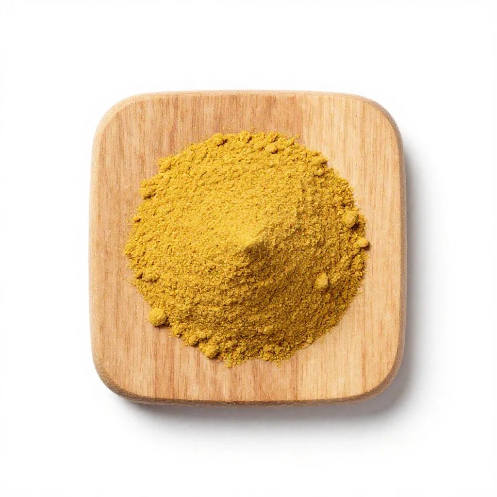 Powdered mustard isolated on a white background