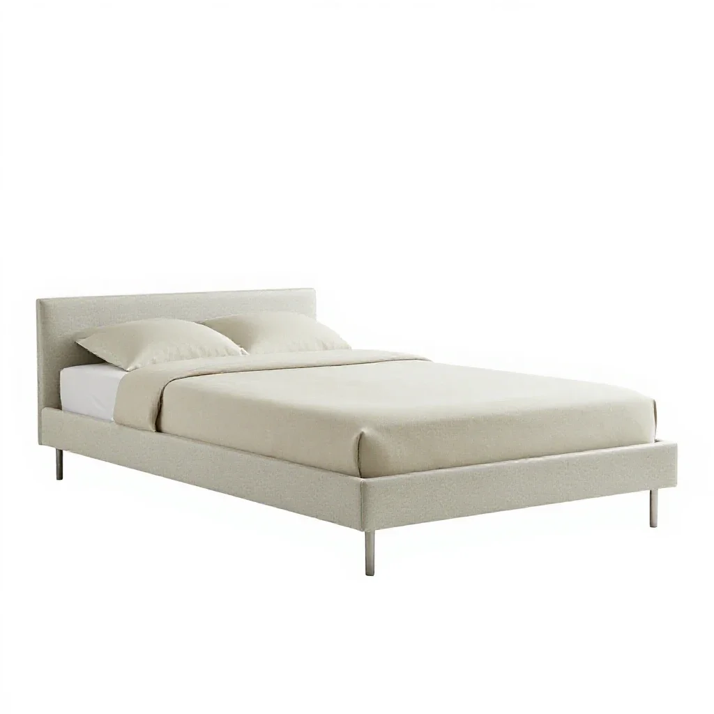 Double bed isolated on a white background