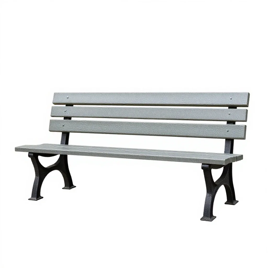 Park bench isolated on a white background