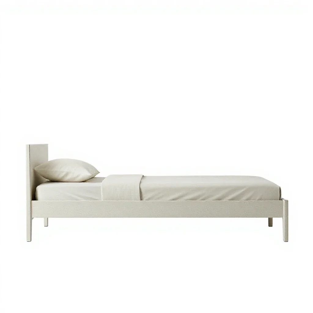 Single bed isolated on a white background