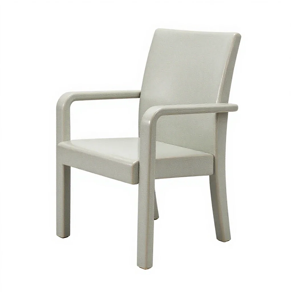 Tablet-armed chair isolated on a white background