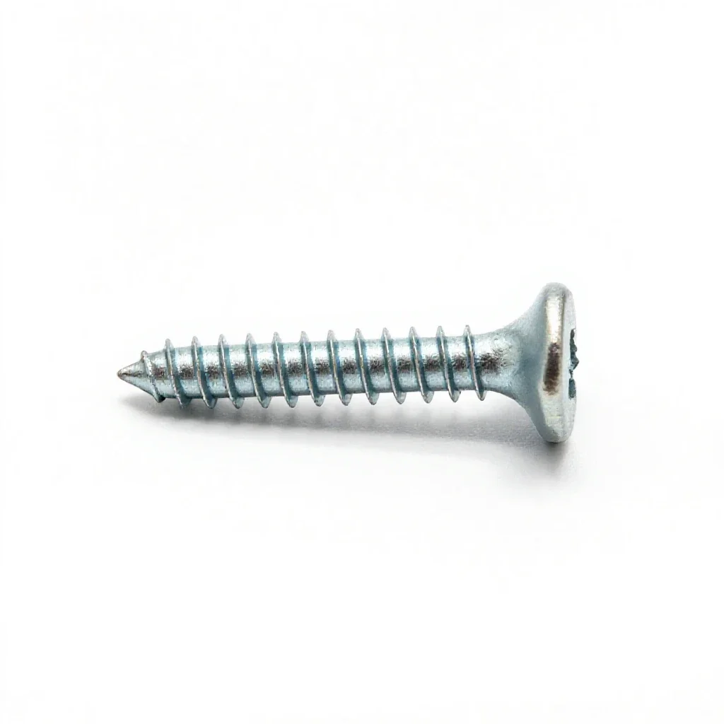Metal screw isolated on a white background
