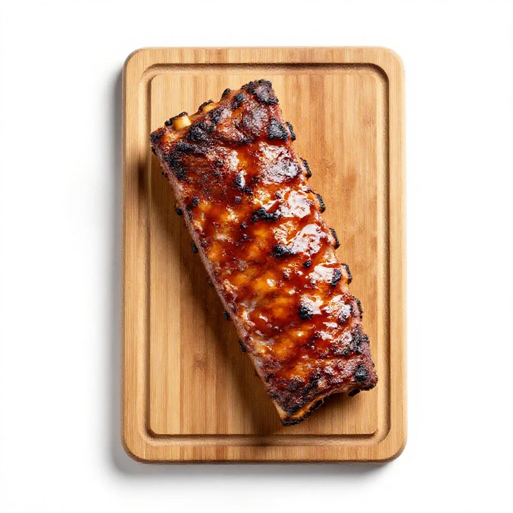 Barbecued spareribs isolated on a white background