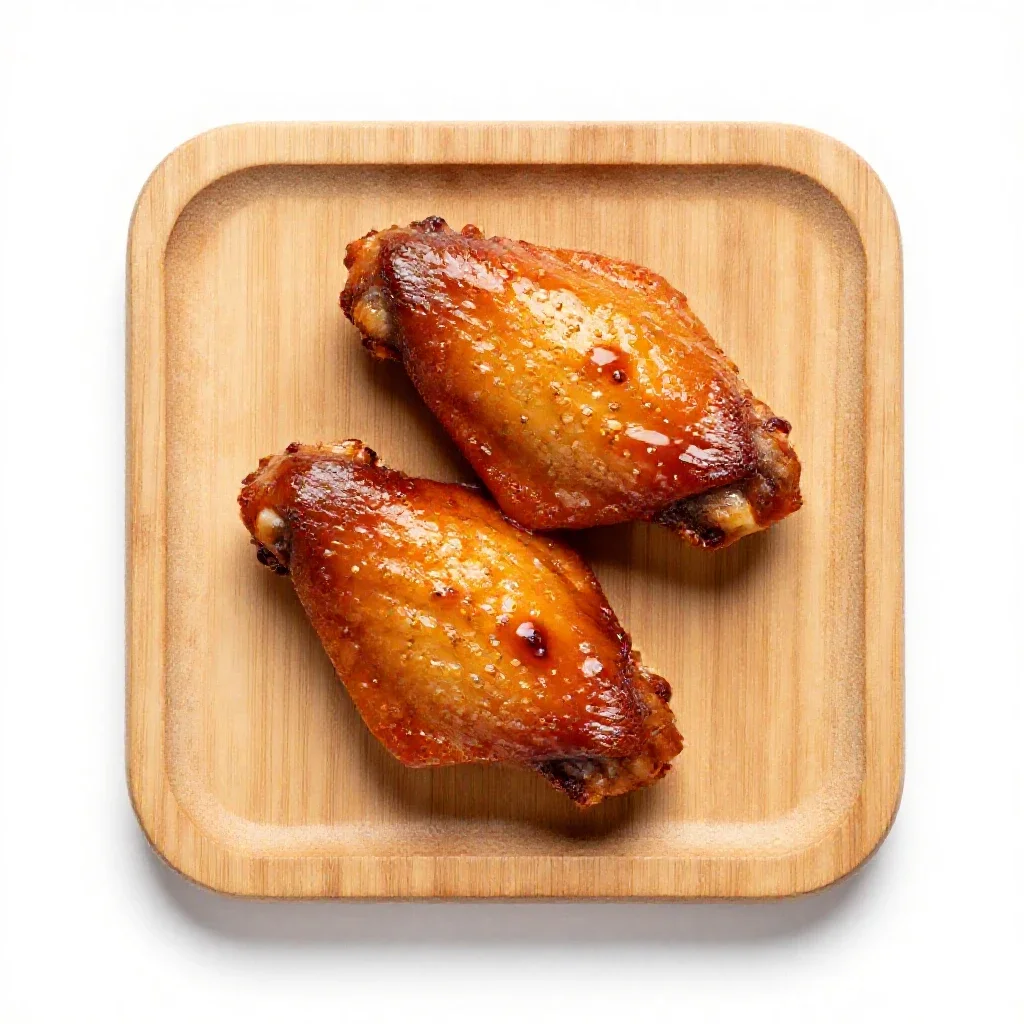 Barbecued wing isolated on a white background