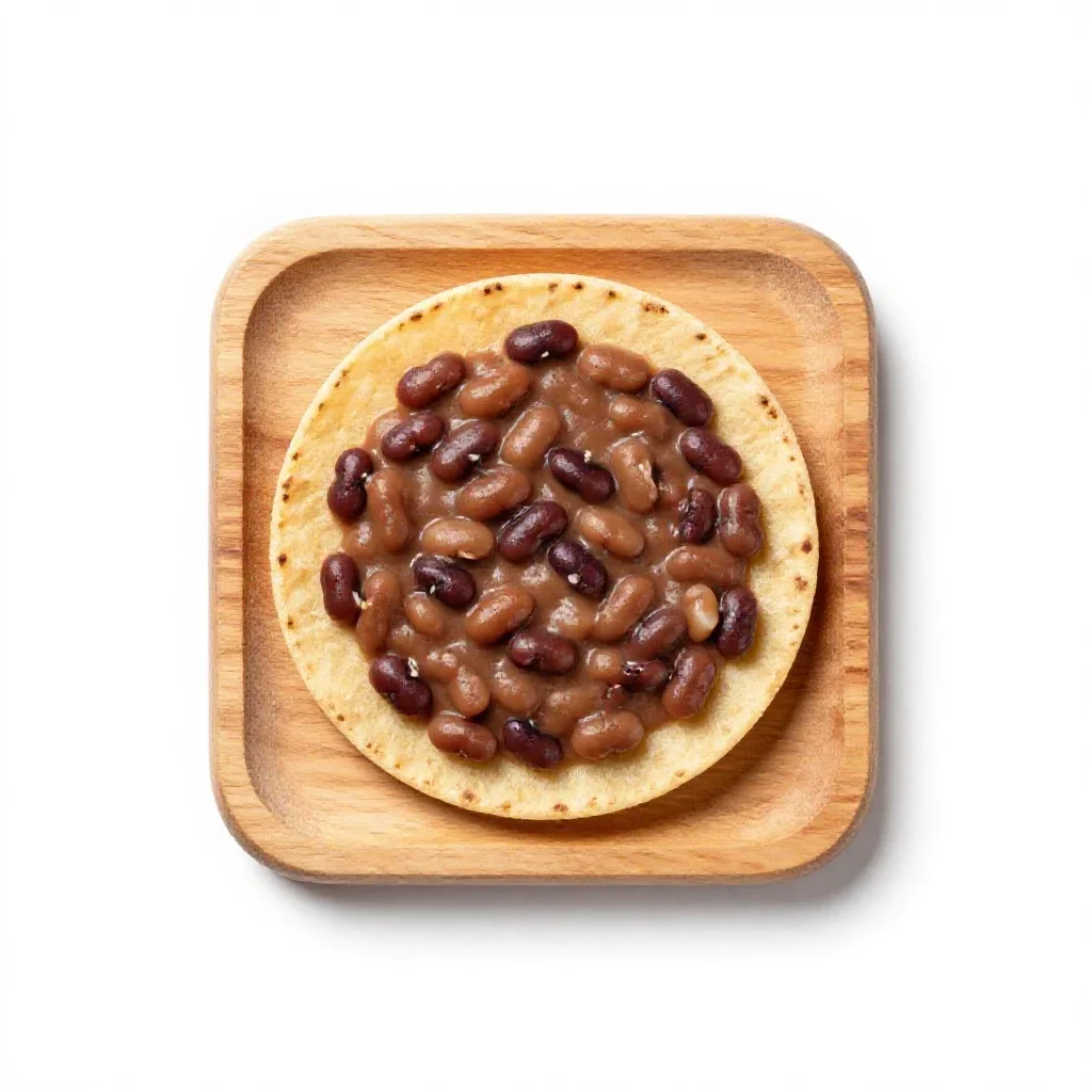 Bean tostada isolated on a white background