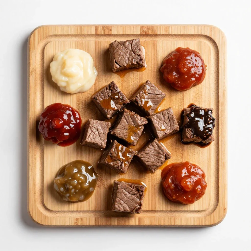 Beef fondue isolated on a white background