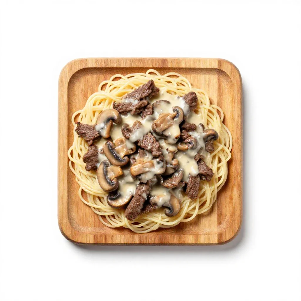 Beef Stroganoff isolated on a white background