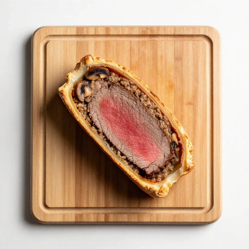 Beef Wellington isolated on a white background