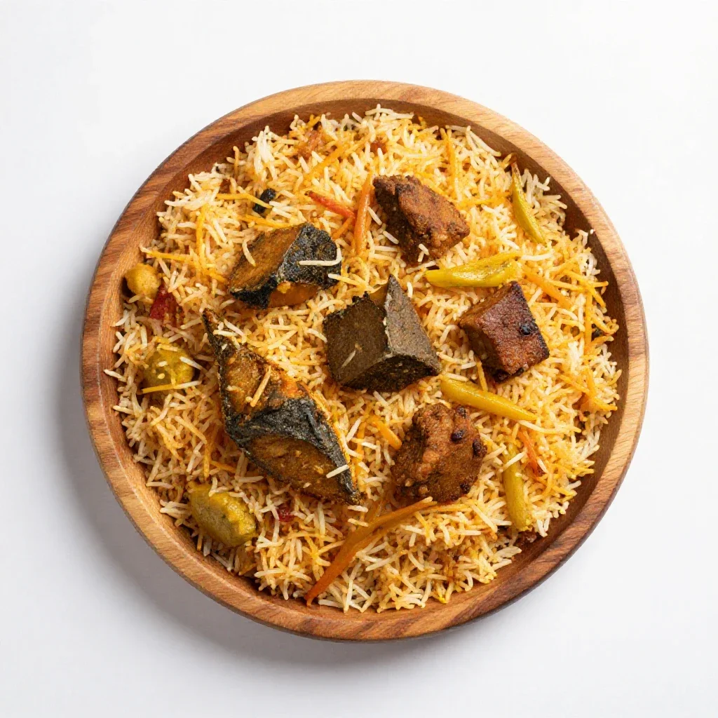 Biryani isolated on a white background