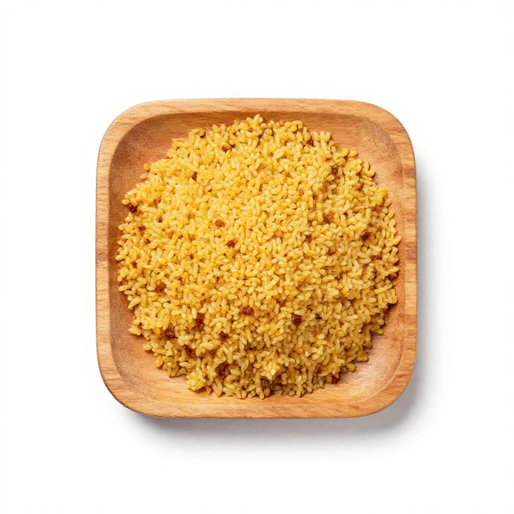 Bulgur pilaf isolated on a white background