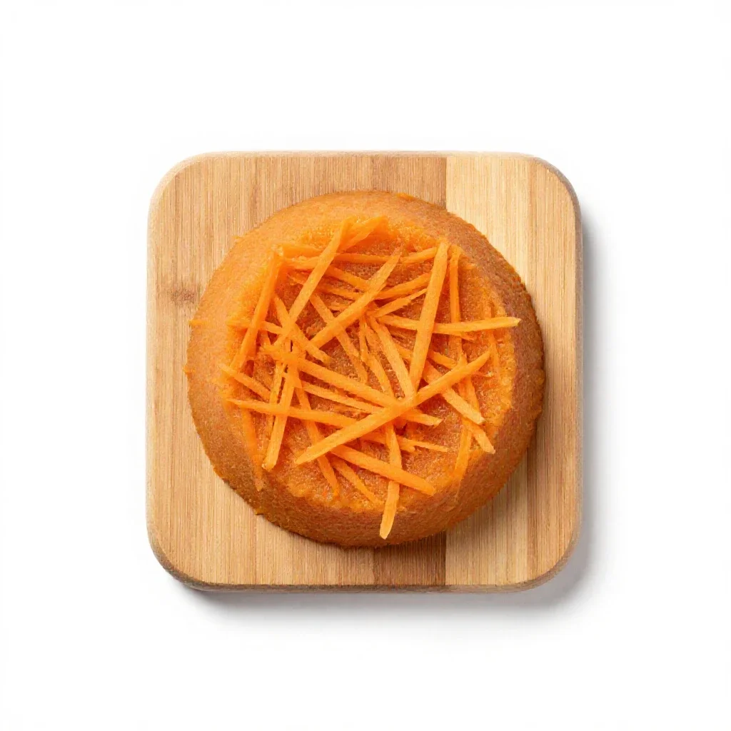 Carrot pudding isolated on a white background