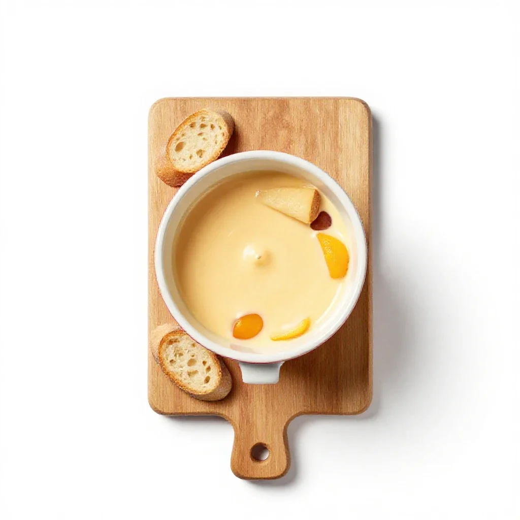 Cheese fondue isolated on a white background