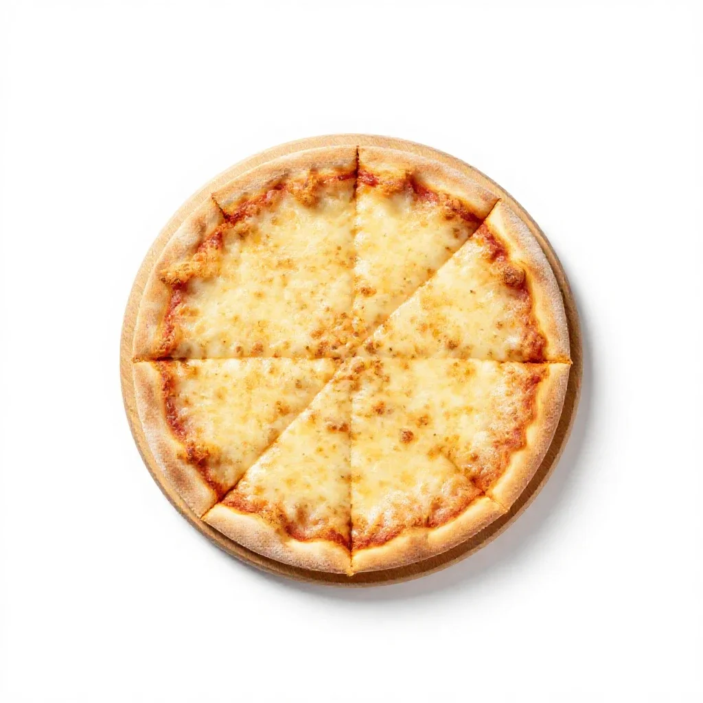 Cheese pizza isolated on a white background