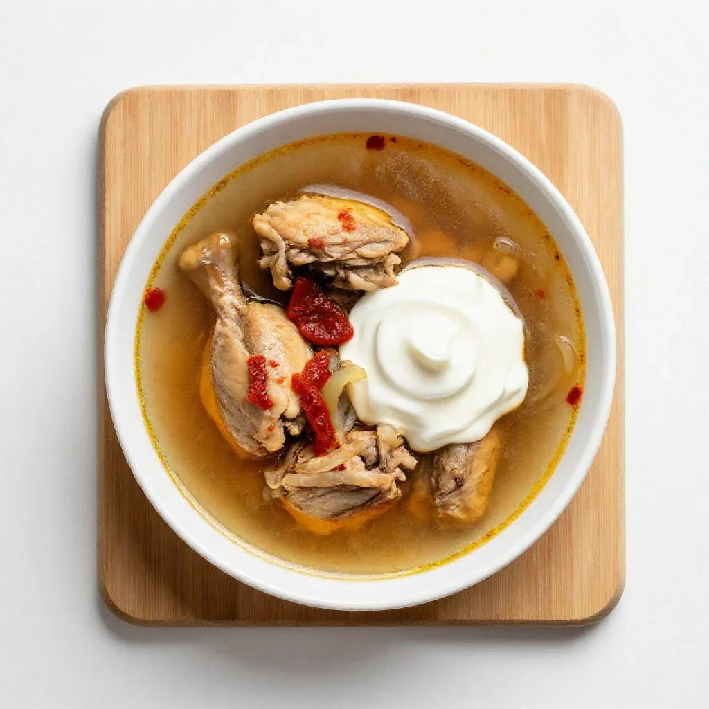 Chicken paprika isolated on a white background