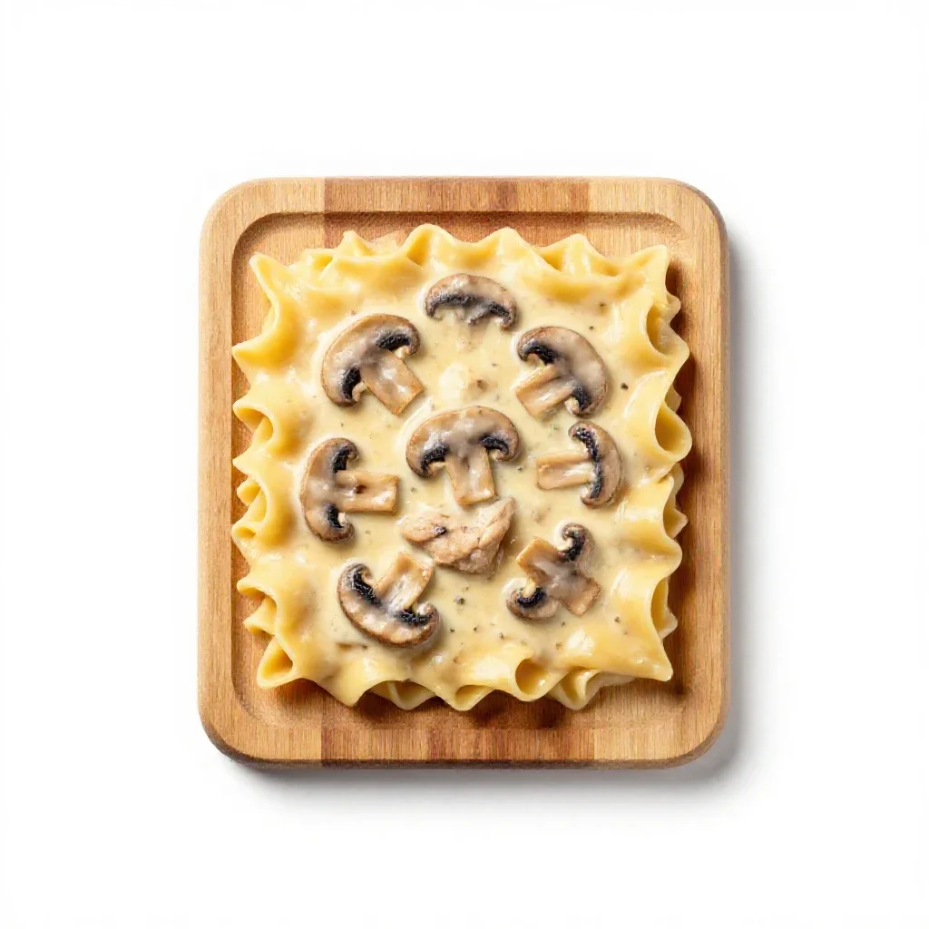 Chicken Tetrazzini isolated on a white background