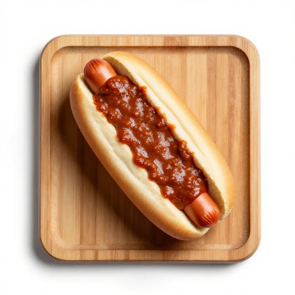 Chili dog isolated on a white background
