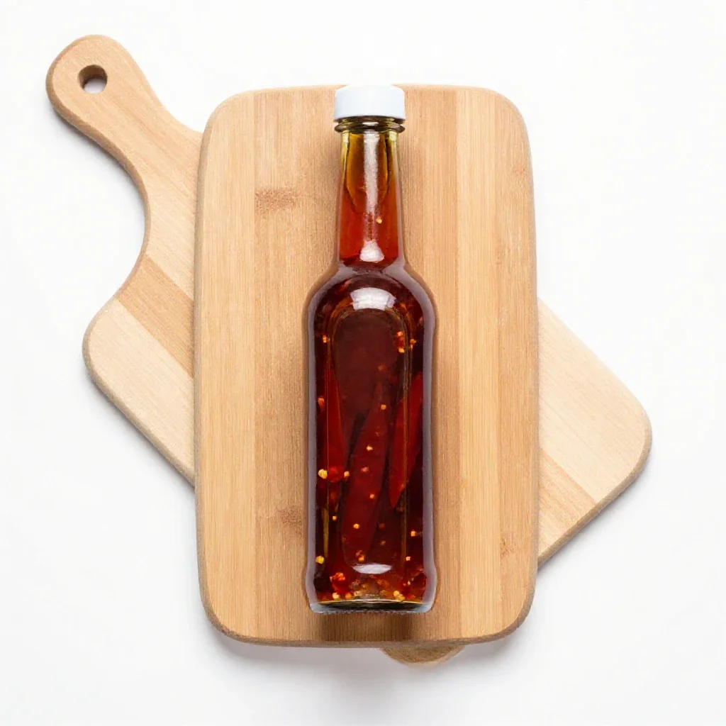 Chili vinegar isolated on a white background