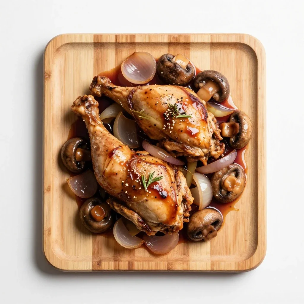 Coq au vin isolated on a white background