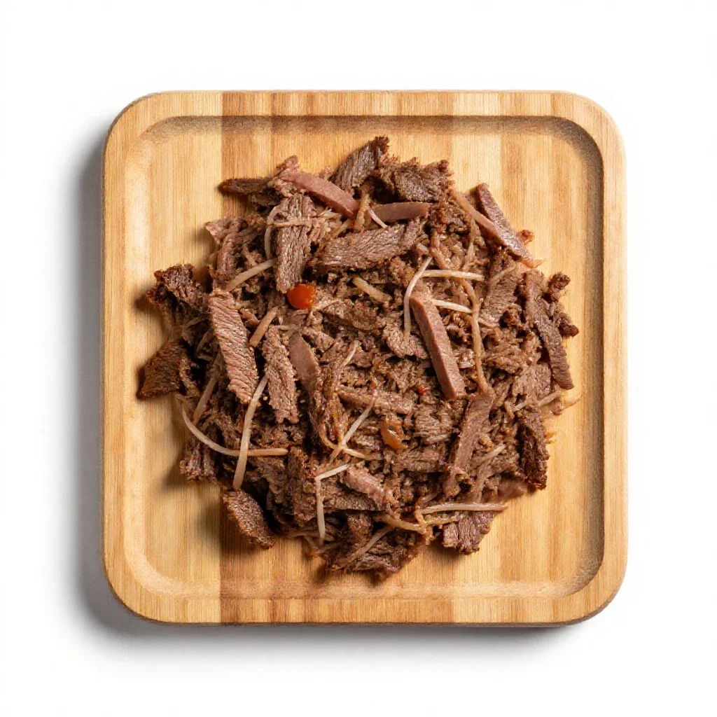 Corned beef hash isolated on a white background