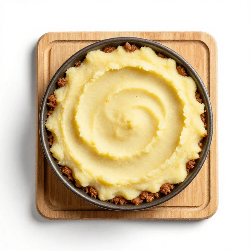 Cottage pie isolated on a white background