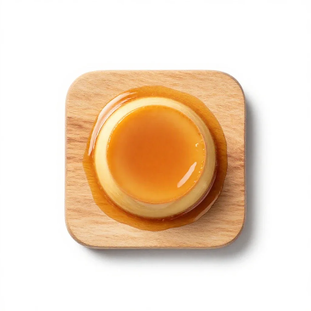 Creme caramel isolated on a white background